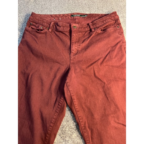 Lauren Ralph Lauren Pants - Lauren Ralph Lauren Burgundy Straight Leg Stretch Pants 16W Wine Red
